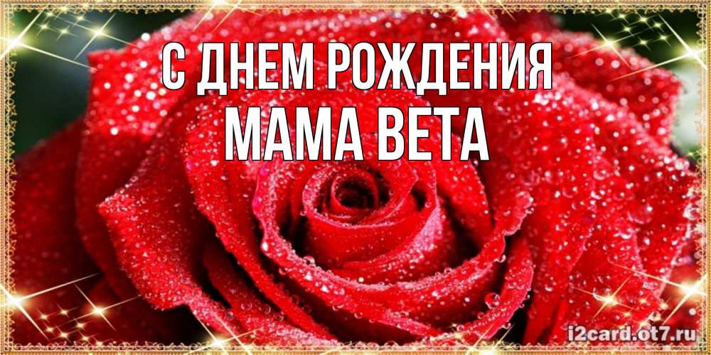 Открытка на каждый день с именем, Мама-Вета С днем рождения роса и роза. открытка с красивой розой Прикольная открытка с пожеланием онлайн скачать бесплатно 