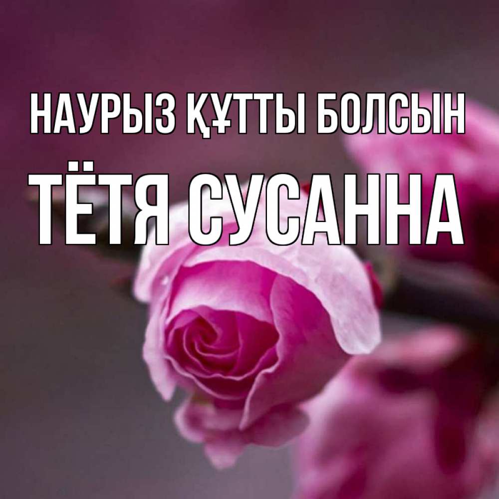 Открытка на каждый день с именем, Тётя-Сусанна Наурыз құтты болсын весна Прикольная открытка с пожеланием онлайн скачать бесплатно 