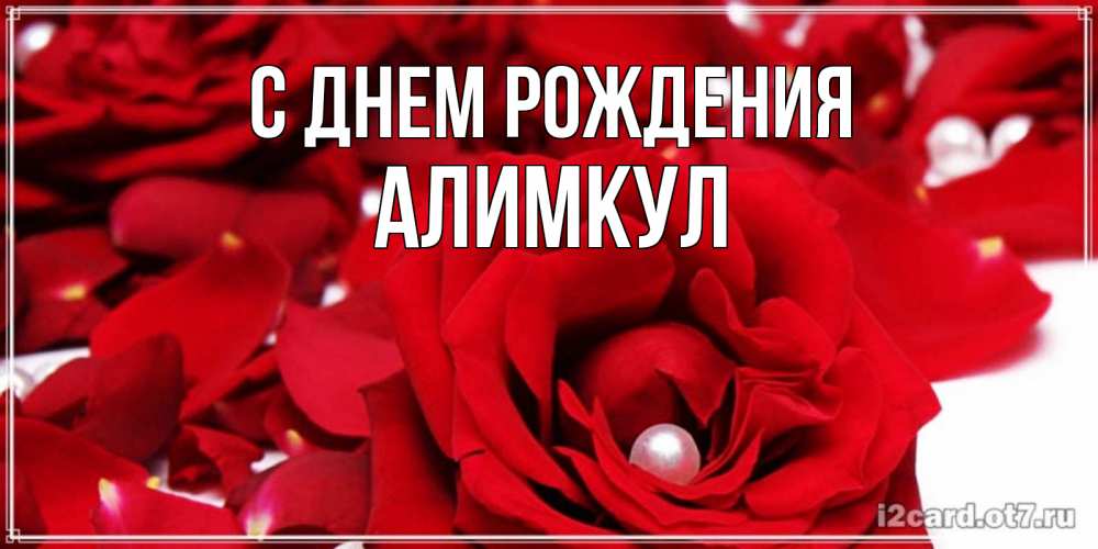Открытка на каждый день с именем, Алимкул С днем рождения роза с жемчужиной на открытке для любимых Прикольная открытка с пожеланием онлайн скачать бесплатно 