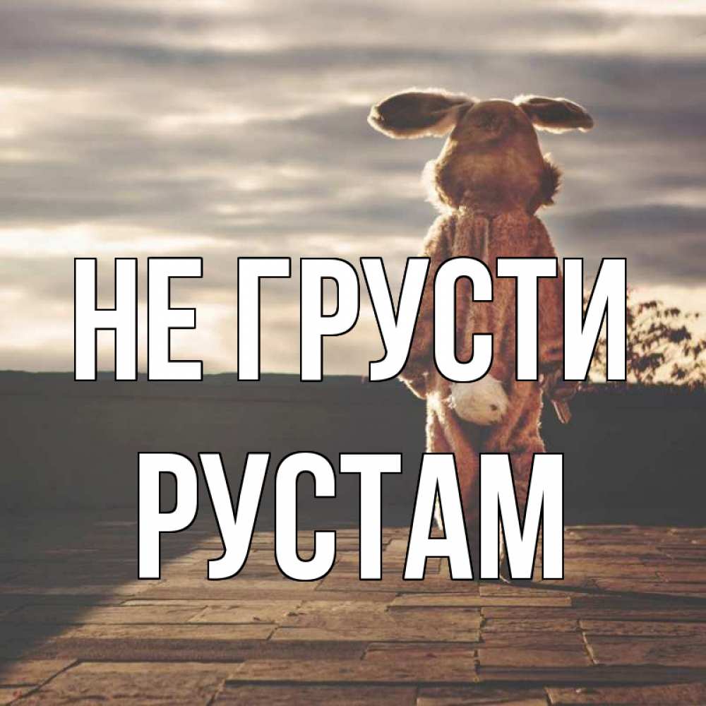 Открытка на каждый день с именем, Рустам Не грусти со спины Прикольная открытка с пожеланием онлайн скачать бесплатно 