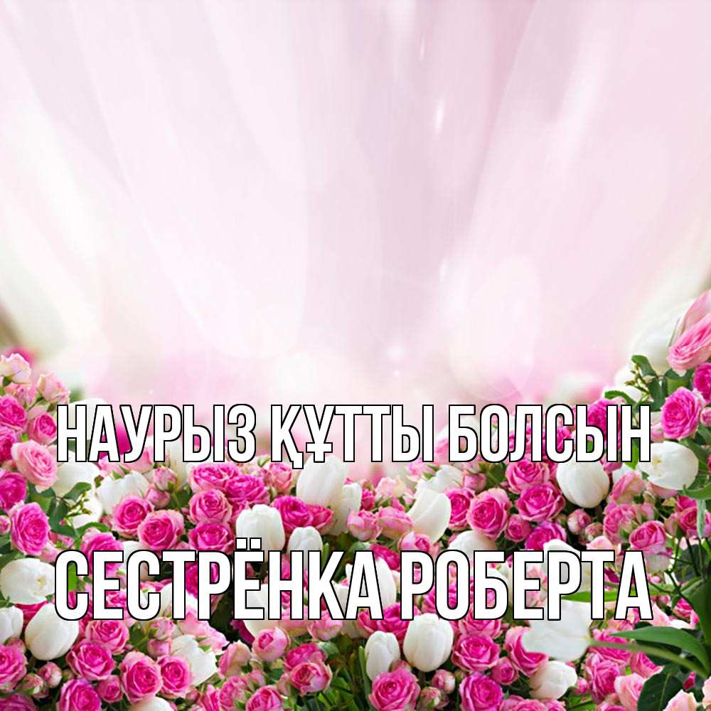 Открытка на каждый день с именем, Сестрёнка-Роберта Наурыз құтты болсын под снегом Прикольная открытка с пожеланием онлайн скачать бесплатно 