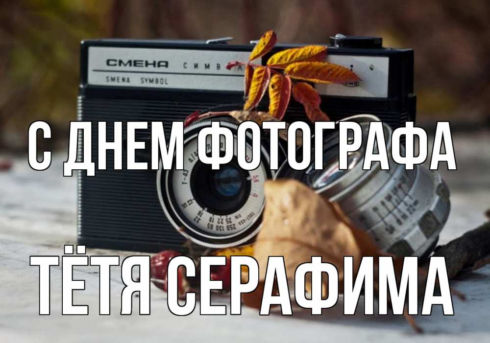 Открытка на каждый день с именем, Тётя-Серафима С днем фотографа с днем фотографа Прикольная открытка с пожеланием онлайн скачать бесплатно 