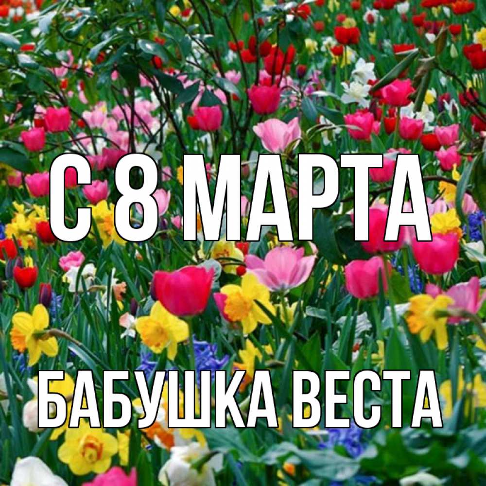 Открытка на каждый день с именем, Бабушка-Веста С 8 марта с международным женским днем поздравления для женщины Прикольная открытка с пожеланием онлайн скачать бесплатно 