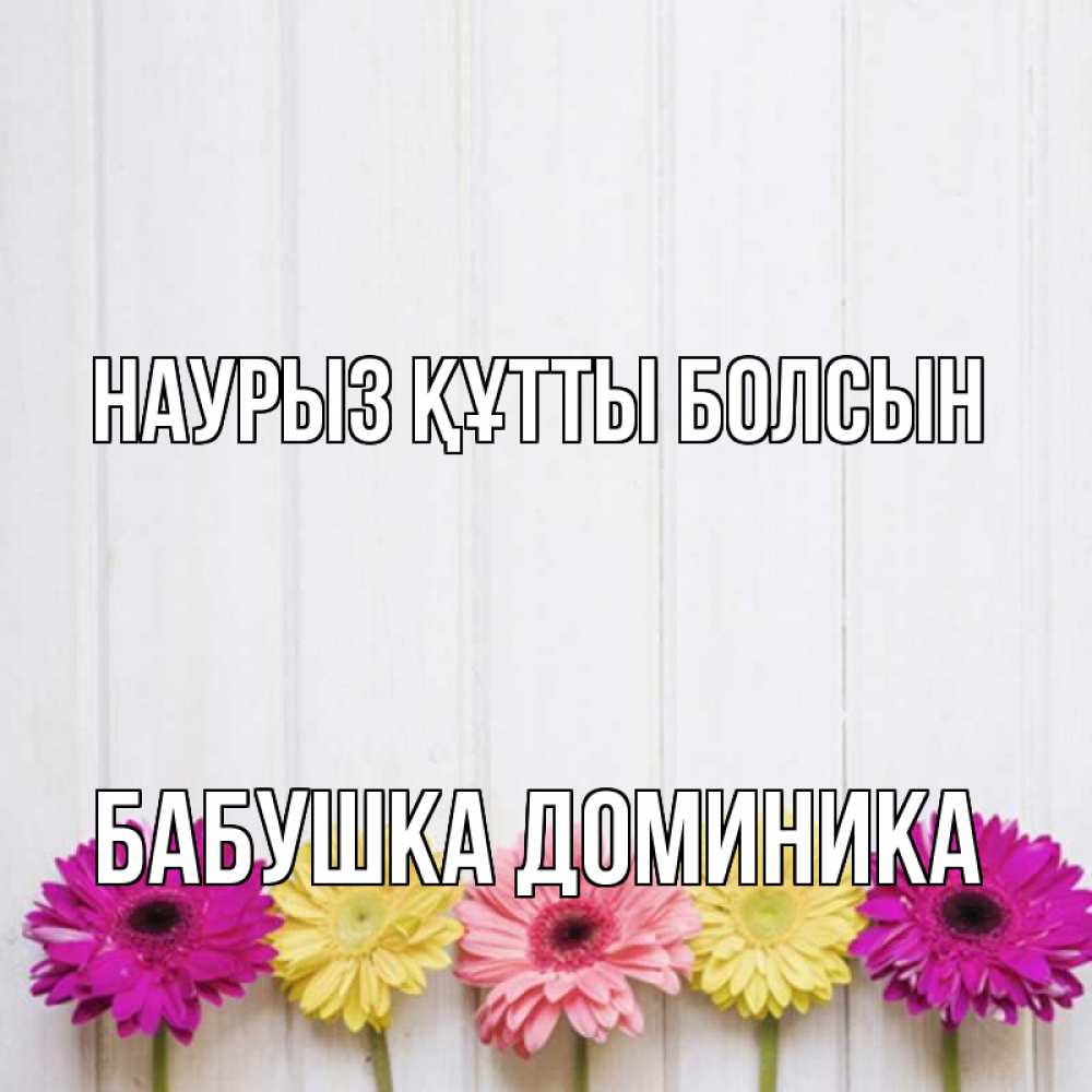 Открытка на каждый день с именем, Бабушка-Доминика Наурыз құтты болсын женщинам 1 Прикольная открытка с пожеланием онлайн скачать бесплатно 