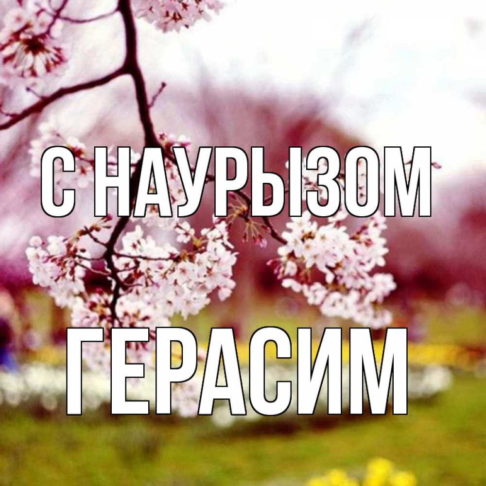 Открытка на каждый день с именем, Герасим С наурызом яблоня Прикольная открытка с пожеланием онлайн скачать бесплатно 