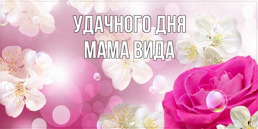 Открытка на каждый день с именем, Мама-Вида Удачного дня красивые цветы Прикольная открытка с пожеланием онлайн скачать бесплатно 