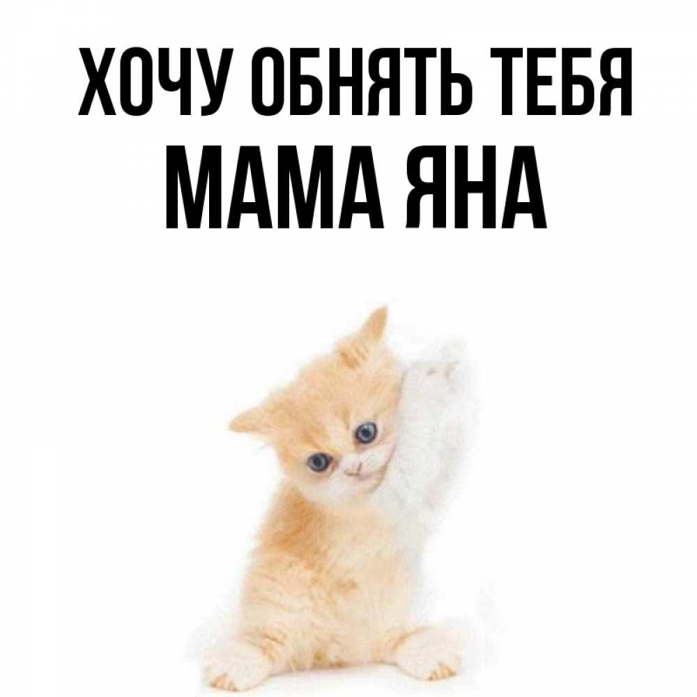 Открытка на каждый день с именем, Мама-Яна Хочу обнять тебя я хочу очень скорее обнимаешек Прикольная открытка с пожеланием онлайн скачать бесплатно 