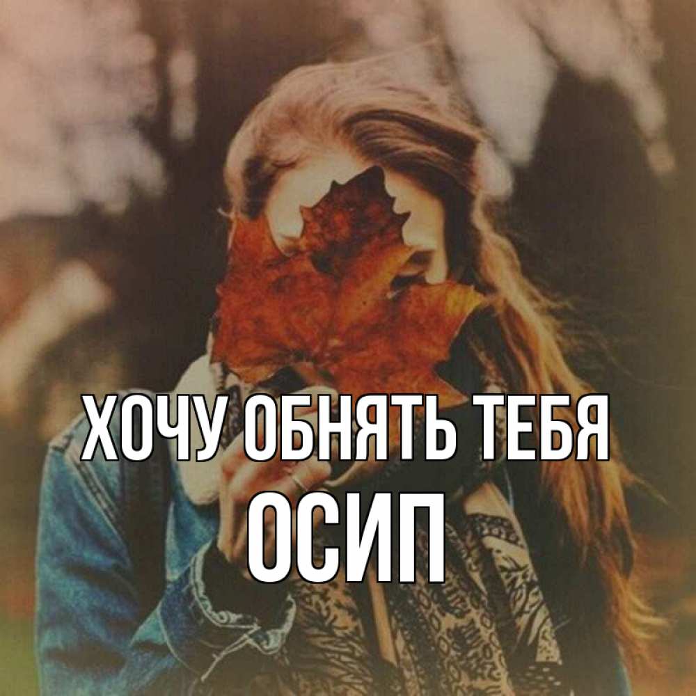 Открытка на каждый день с именем, Осип Хочу обнять тебя осеннее настроение и рыжая Прикольная открытка с пожеланием онлайн скачать бесплатно 