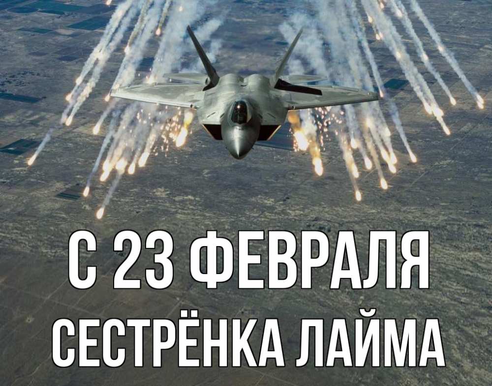 Открытка на каждый день с именем, Сестрёнка-Лайма С 23 февраля 23 февраля Прикольная открытка с пожеланием онлайн скачать бесплатно 