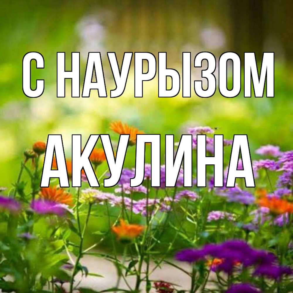 Открытка на каждый день с именем, Акулина С наурызом цветы Прикольная открытка с пожеланием онлайн скачать бесплатно 