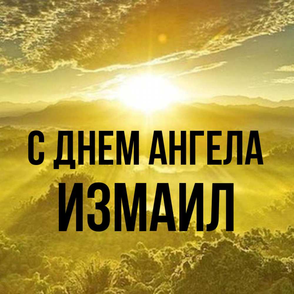 Открытка на каждый день с именем, Измаил С днем ангела леса и небо в желтом Прикольная открытка с пожеланием онлайн скачать бесплатно 