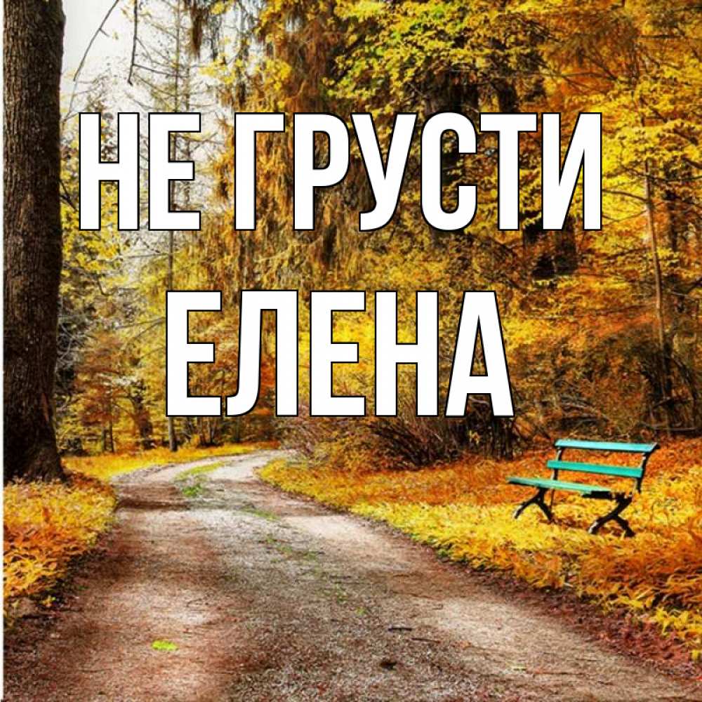 Открытка на каждый день с именем, Елена Не грусти зеленая лавочка Прикольная открытка с пожеланием онлайн скачать бесплатно 