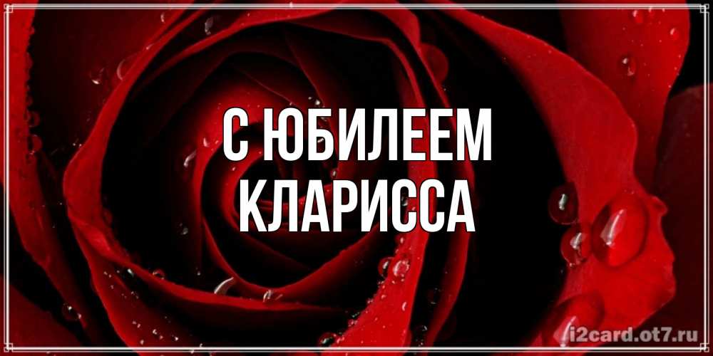 Открытка на каждый день с именем, Кларисса С юбилеем крупная бордовая роза Прикольная открытка с пожеланием онлайн скачать бесплатно 