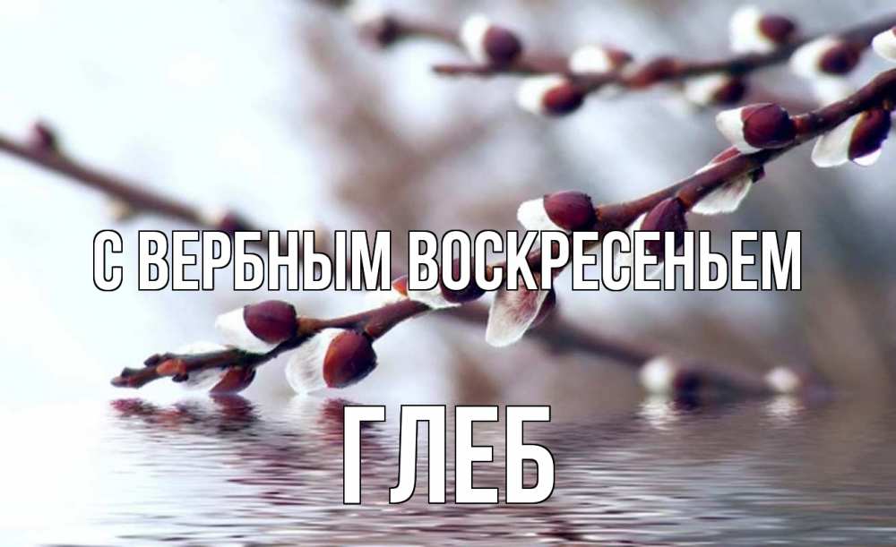 Открытка на каждый день с именем, Глеб С вербным воскресеньем верба, ручей Прикольная открытка с пожеланием онлайн скачать бесплатно 