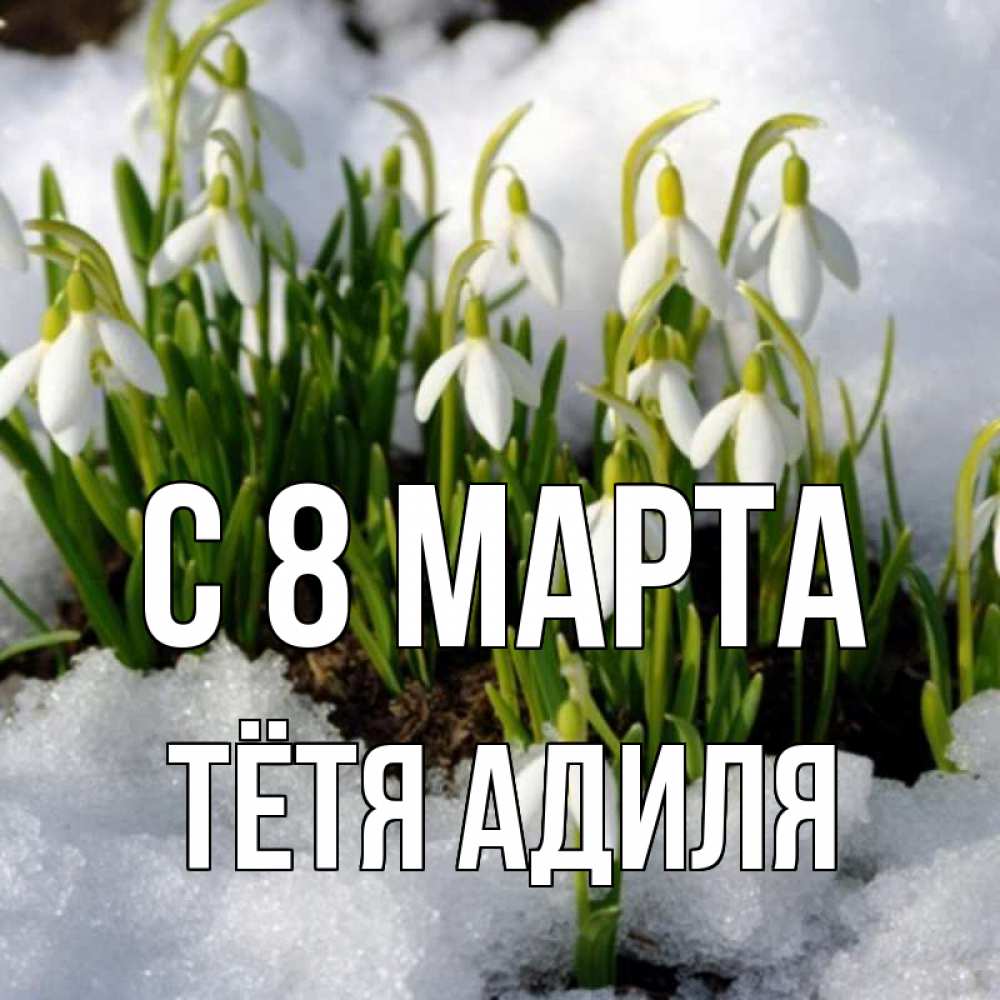Открытка на каждый день с именем, Тётя-Адиля С 8 марта цветы весенние Прикольная открытка с пожеланием онлайн скачать бесплатно 