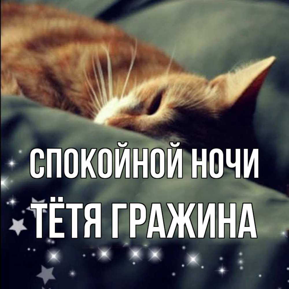 Открытка на каждый день с именем, Тётя-Гражина Спокойной ночи кроватка Прикольная открытка с пожеланием онлайн скачать бесплатно 