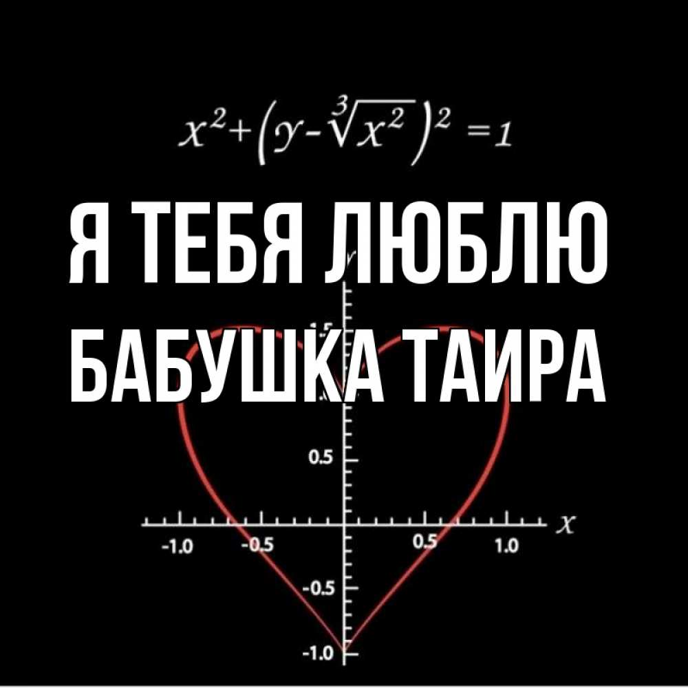 Открытка на каждый день с именем, Бабушка-Таира Я тебя люблю сердечная формула Прикольная открытка с пожеланием онлайн скачать бесплатно 