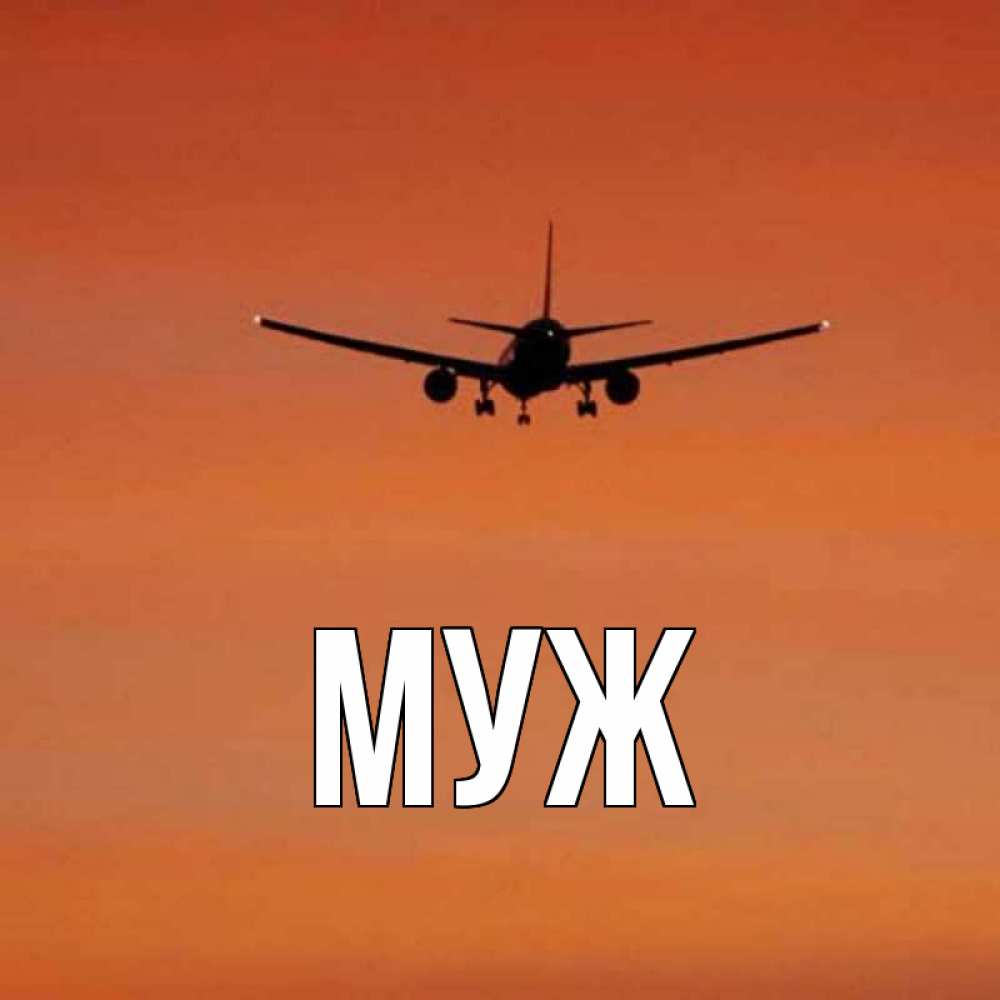 Открытка на каждый день с именем, муж Главная силуэт самолета Прикольная открытка с пожеланием онлайн скачать бесплатно 