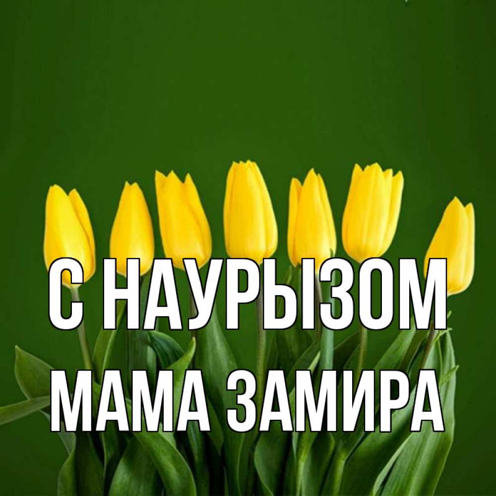 Открытка на каждый день с именем, Мама-Замира С наурызом желтого цвета 3 Прикольная открытка с пожеланием онлайн скачать бесплатно 