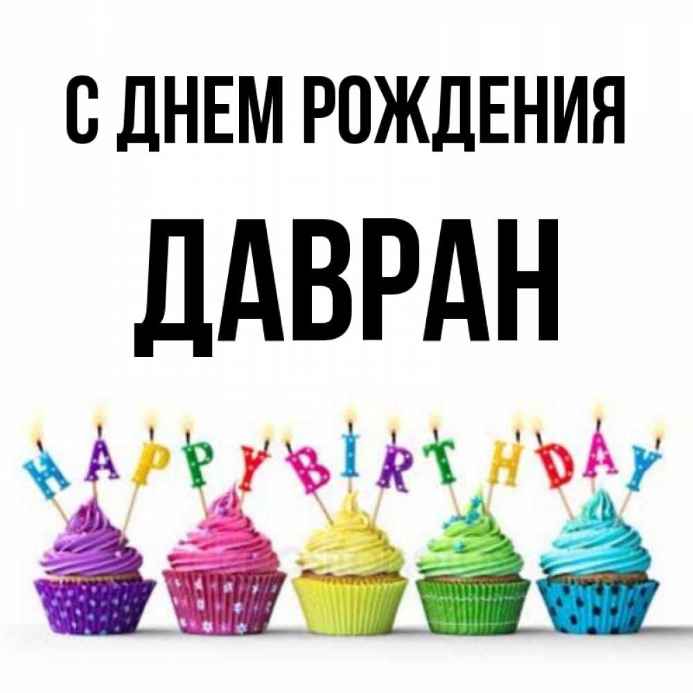 Открытка на каждый день с именем, Давран С днем рождения открытка ко дню рождения с разноцветными вкусняшками Прикольная открытка с пожеланием онлайн скачать бесплатно 
