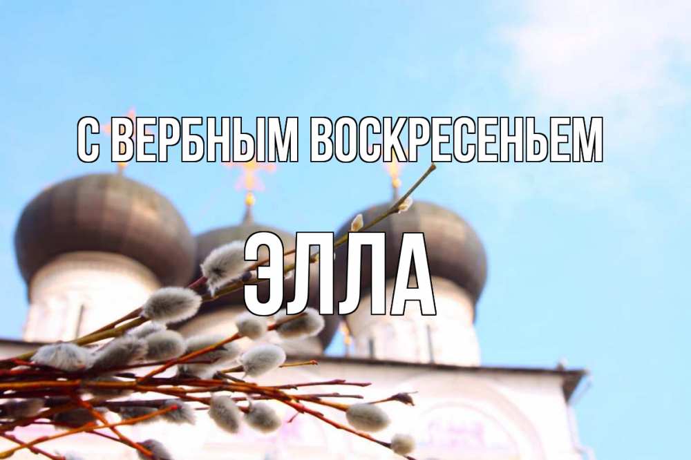 Открытка на каждый день с именем, Элла С вербным воскресеньем верба Прикольная открытка с пожеланием онлайн скачать бесплатно 