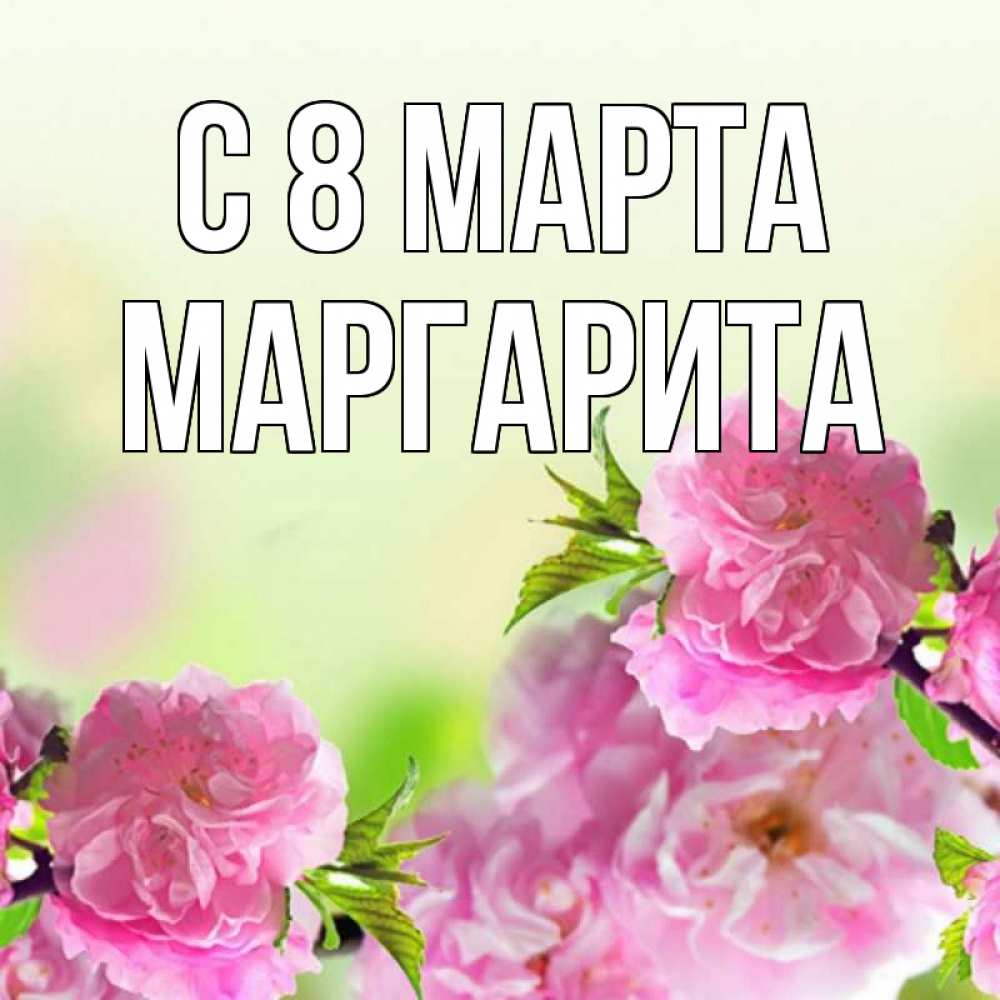 Открытка на каждый день с именем, Маргарита С 8 марта цветы Прикольная открытка с пожеланием онлайн скачать бесплатно 