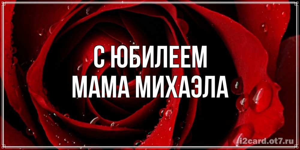 Открытка на каждый день с именем, Мама-Михаэла С юбилеем крупная бордовая роза Прикольная открытка с пожеланием онлайн скачать бесплатно 