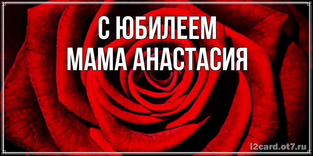 Открытка на каждый день с именем, Мама-Анастасия С юбилеем алая роза Прикольная открытка с пожеланием онлайн скачать бесплатно 
