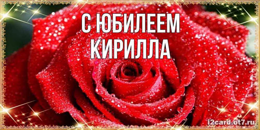 Открытка на каждый день с именем, Кирилла С юбилеем роса и роза. открытка с красивой розой Прикольная открытка с пожеланием онлайн скачать бесплатно 