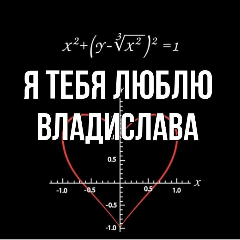 Открытка на каждый день с именем, Владислава Я тебя люблю сердечная формула Прикольная открытка с пожеланием онлайн скачать бесплатно 