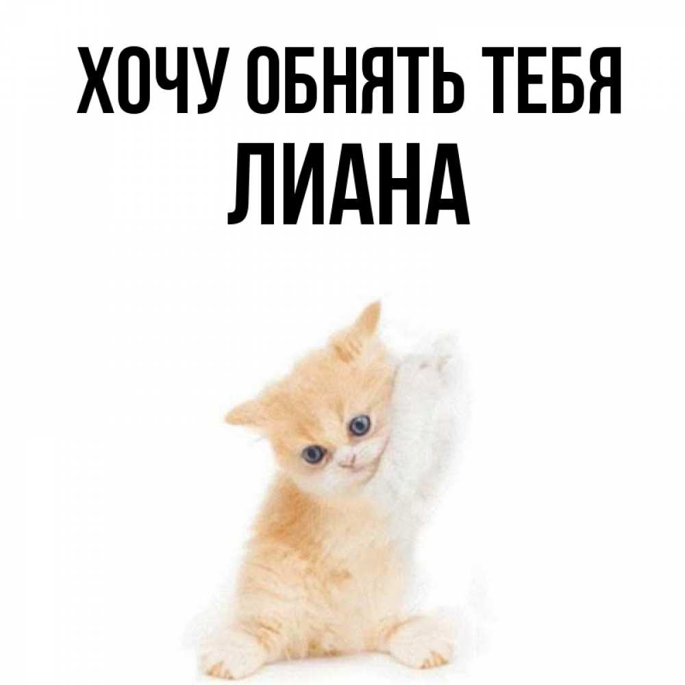 Открытка на каждый день с именем, Лиана Хочу обнять тебя я хочу очень скорее обнимаешек Прикольная открытка с пожеланием онлайн скачать бесплатно 