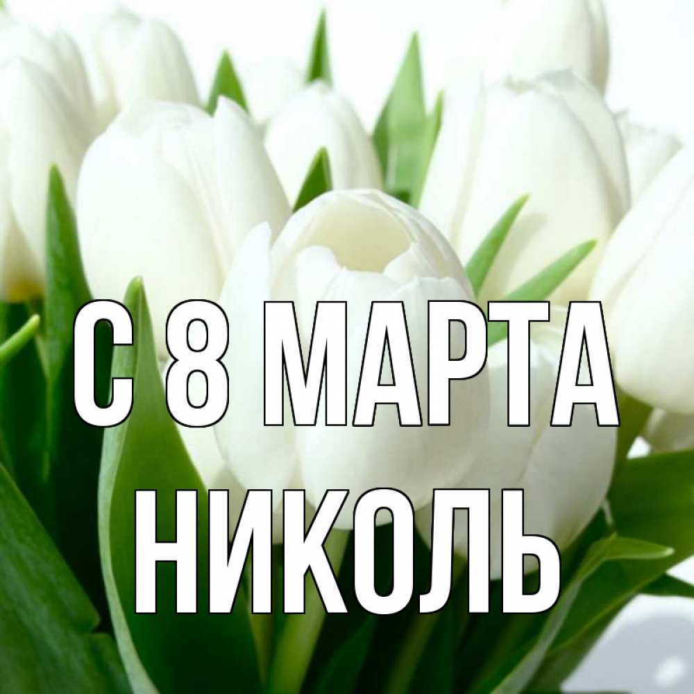 Открытка на каждый день с именем, Николь С 8 МАРТА цветы Прикольная открытка с пожеланием онлайн скачать бесплатно 
