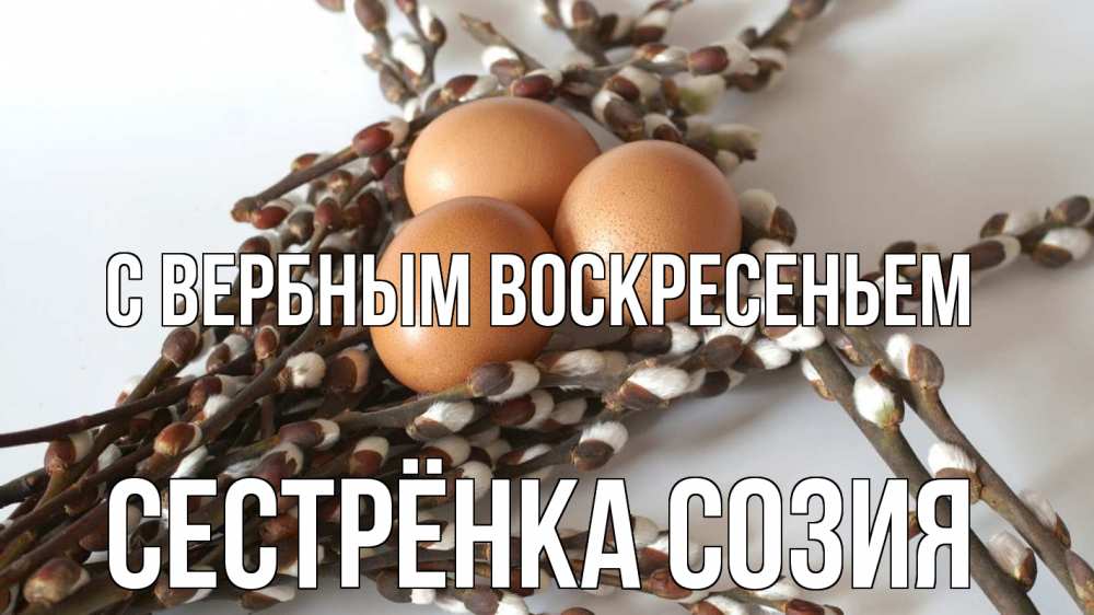Открытка на каждый день с именем, Сестрёнка-Созия С вербным воскресеньем верба 1 Прикольная открытка с пожеланием онлайн скачать бесплатно 