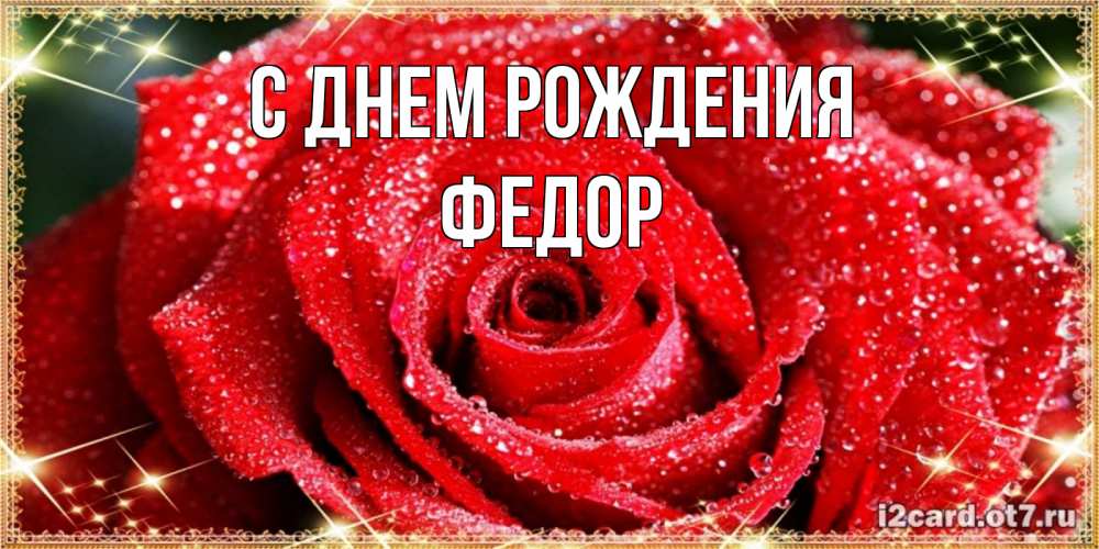 Открытка на каждый день с именем, Федор С днем рождения роса и роза. открытка с красивой розой Прикольная открытка с пожеланием онлайн скачать бесплатно 