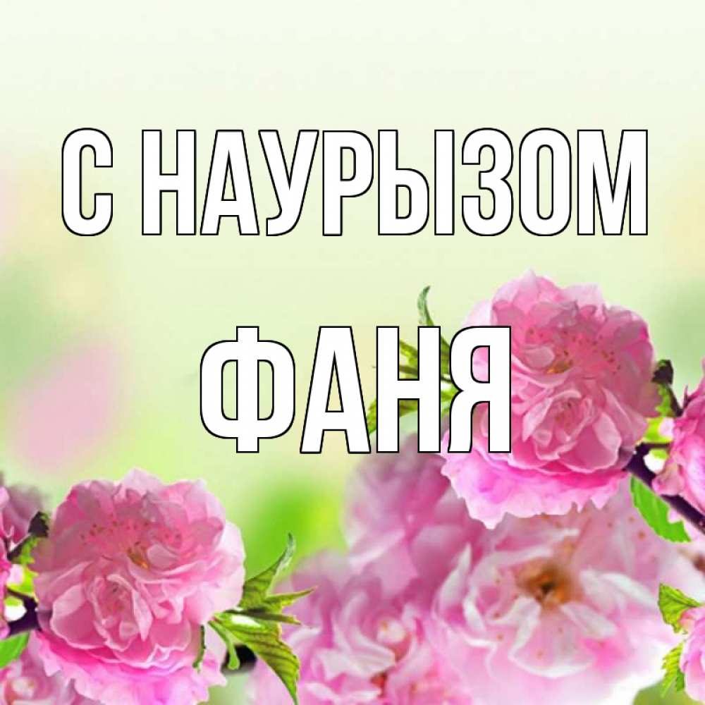 Открытка на каждый день с именем, Фаня С наурызом цветы Прикольная открытка с пожеланием онлайн скачать бесплатно 