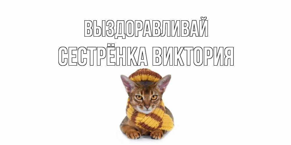 Открытка на каждый день с именем, Сестрёнка-Виктория Выздоравливай родные не болейте Прикольная открытка с пожеланием онлайн скачать бесплатно 