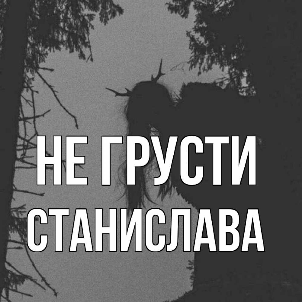 Открытка на каждый день с именем, Станислава Не грусти чудище лесное Прикольная открытка с пожеланием онлайн скачать бесплатно 