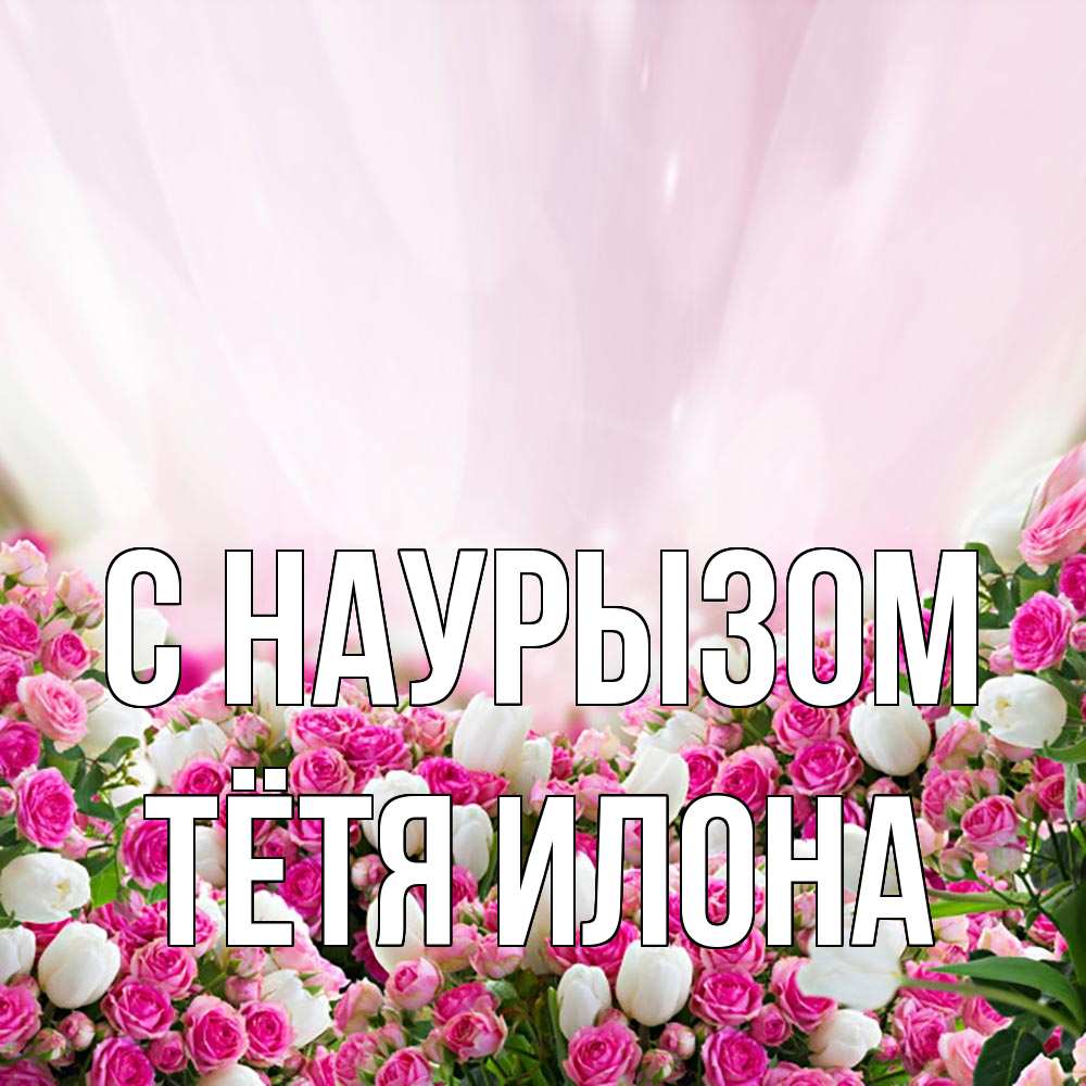 Открытка на каждый день с именем, Тётя-Илона С наурызом под снегом Прикольная открытка с пожеланием онлайн скачать бесплатно 