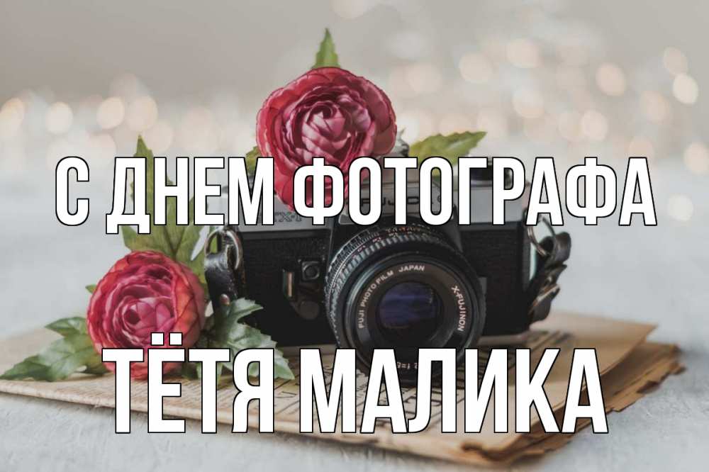 Открытка на каждый день с именем, Тётя-Малика С днем фотографа с днем фотографа Прикольная открытка с пожеланием онлайн скачать бесплатно 