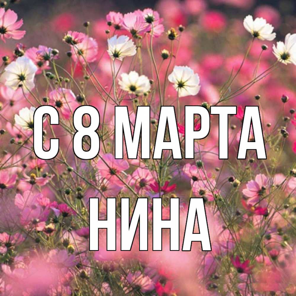 Открытка на каждый день с именем, Нина С 8 МАРТА красиво 1 Прикольная открытка с пожеланием онлайн скачать бесплатно 