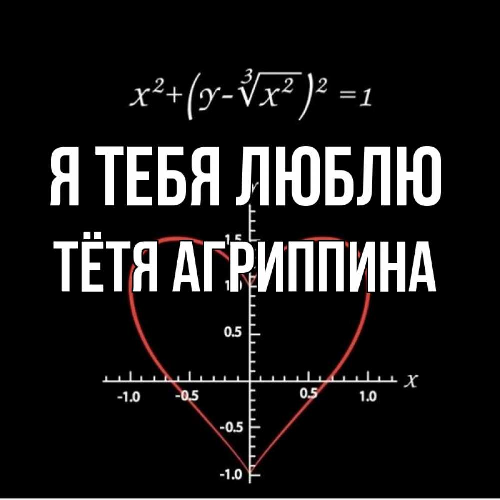 Открытка на каждый день с именем, Тётя-Агриппина Я тебя люблю сердечная формула Прикольная открытка с пожеланием онлайн скачать бесплатно 
