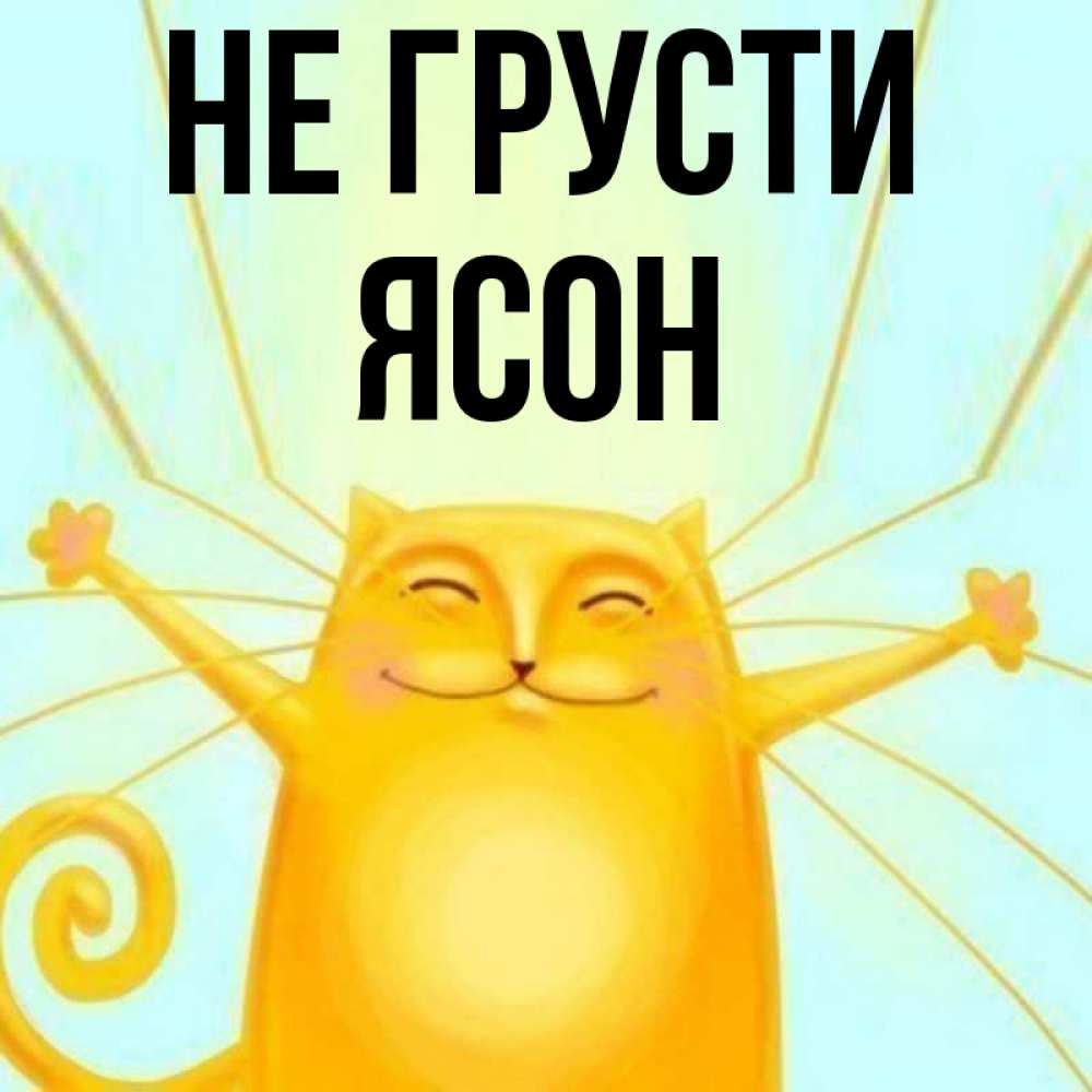 Открытка на каждый день с именем, Ясон Не грусти обнимашки усатые Прикольная открытка с пожеланием онлайн скачать бесплатно 