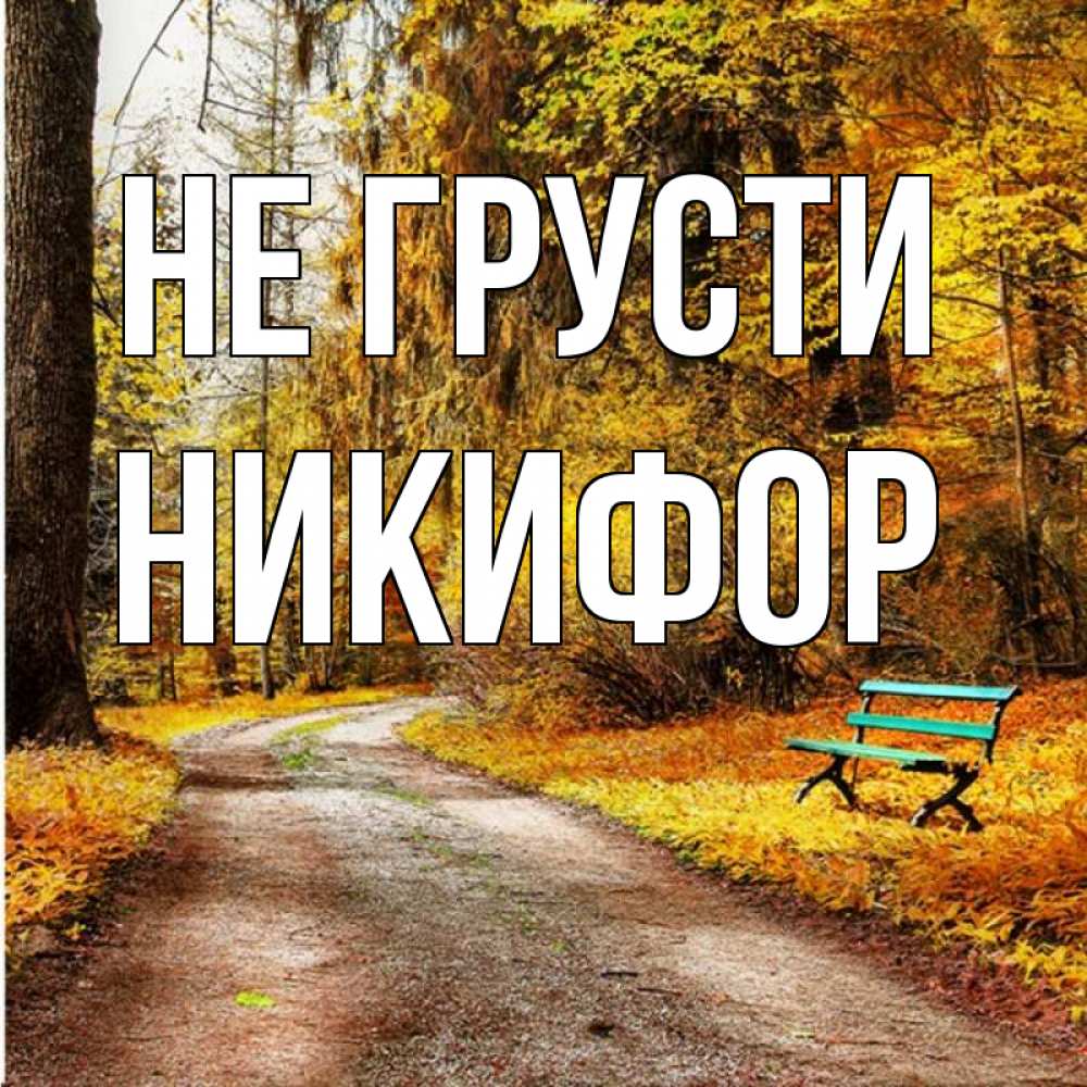 Открытка на каждый день с именем, Никифор Не грусти зеленая лавочка Прикольная открытка с пожеланием онлайн скачать бесплатно 