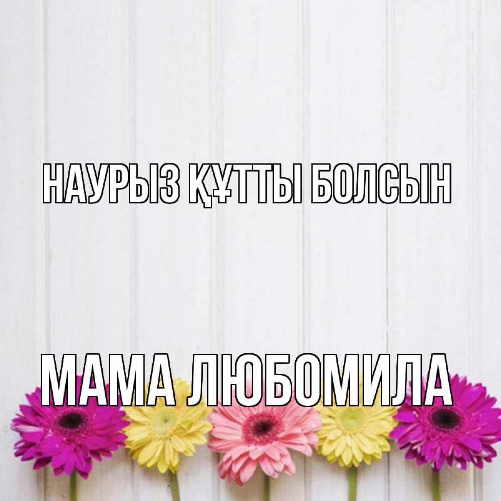 Открытка на каждый день с именем, Мама-Любомила Наурыз құтты болсын женщинам 1 Прикольная открытка с пожеланием онлайн скачать бесплатно 