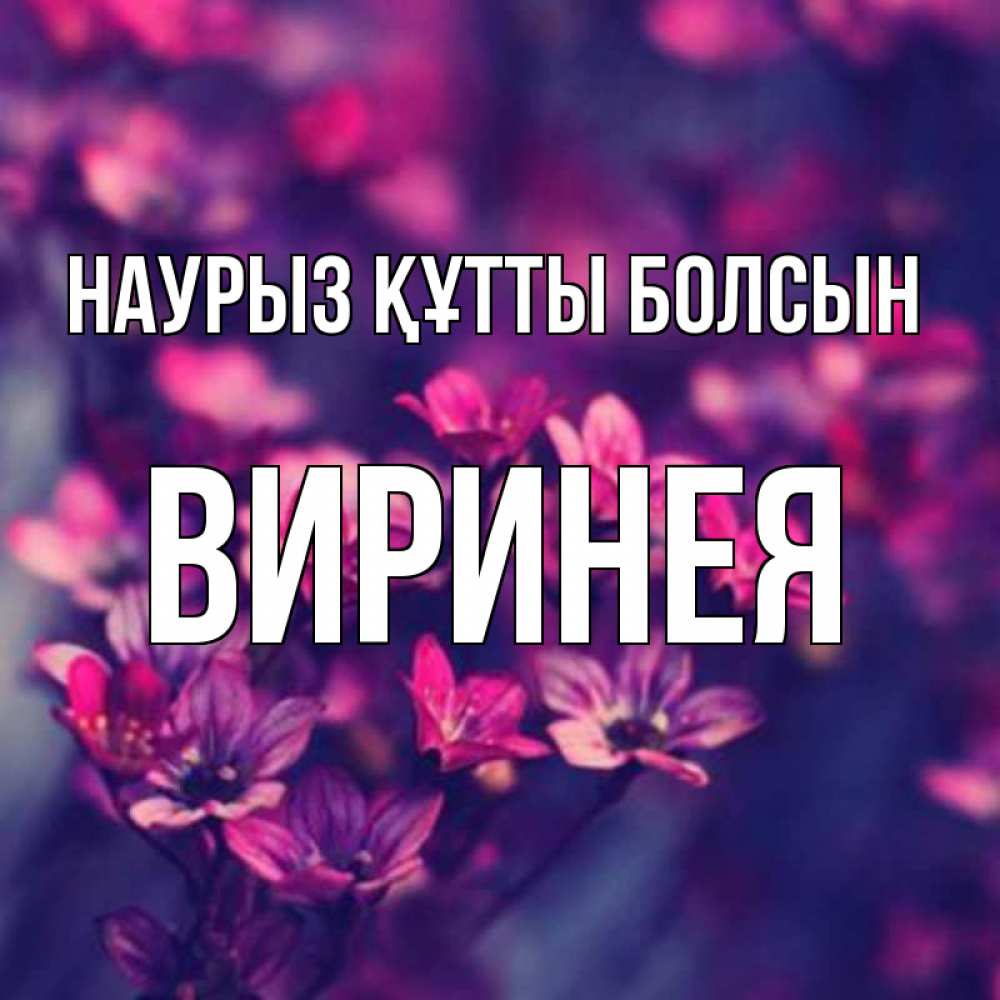 Открытка на каждый день с именем, Виринея Наурыз құтты болсын небольшие цветы 1 Прикольная открытка с пожеланием онлайн скачать бесплатно 
