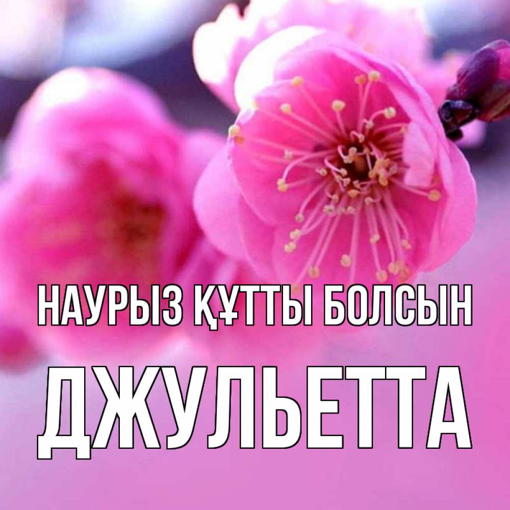 Открытка на каждый день с именем, Джульетта Наурыз құтты болсын наурыз мейрам Прикольная открытка с пожеланием онлайн скачать бесплатно 