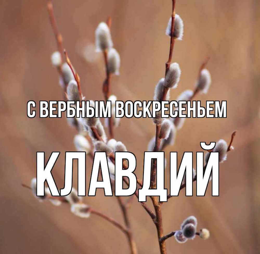 Открытка на каждый день с именем, Клавдий С вербным воскресеньем верба Прикольная открытка с пожеланием онлайн скачать бесплатно 