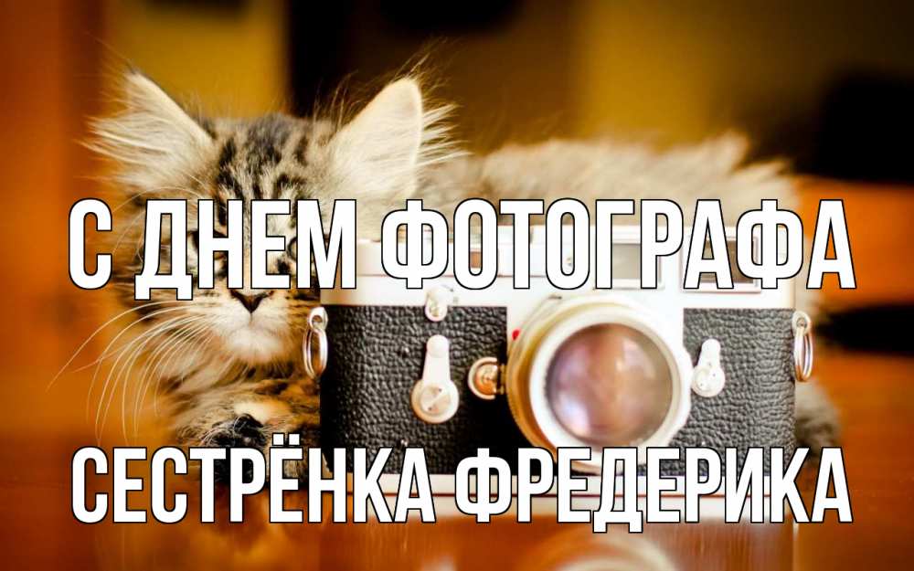 Открытка на каждый день с именем, Сестрёнка-Фредерика С днем фотографа с днем фотографа Прикольная открытка с пожеланием онлайн скачать бесплатно 
