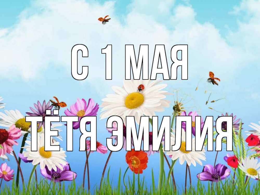 Открытка на каждый день с именем, Тётя-Эмилия С 1 мая С 1 мая Прикольная открытка с пожеланием онлайн скачать бесплатно 