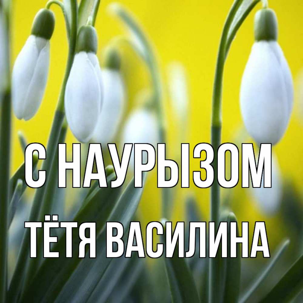 Открытка на каждый день с именем, Тётя-Василина С наурызом весенние цветы Прикольная открытка с пожеланием онлайн скачать бесплатно 